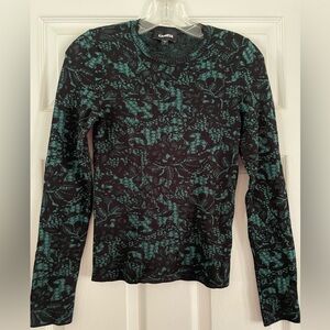 Beautiful Black and Teal Fitted Sweater by Express